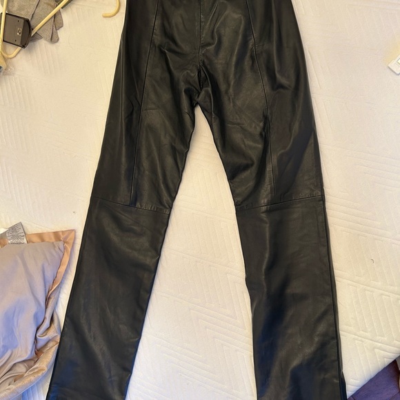 Black genuine leather pants - Picture 4 of 5